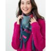 Joules Wilstow Triangle Checked Scarf - Navy Pink Check