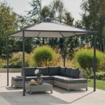 Kettler Panalsol Pagoda with Slate Grey Canopy shown with Kettler Palma Low Lounge Sofa Set (not included)