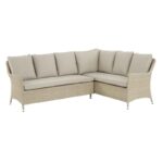 Long Left Modular Sofa in Nutmeg with Eco Fawn Linen Cushions