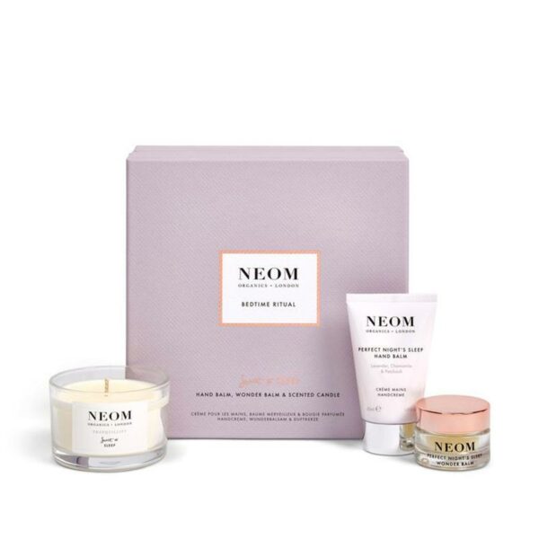 Neom Organics London Bedtime Ritual Scent To Sleep Gift Set gift box lifestyle