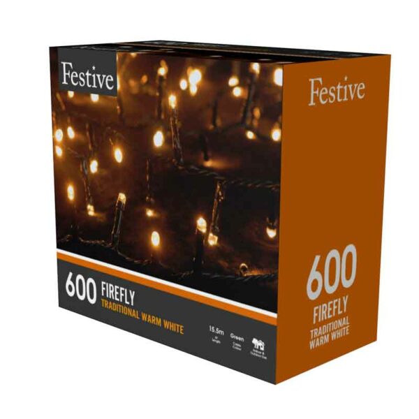 Festive 600 Warm White Firefly String Lights