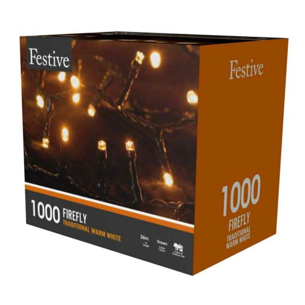 Festive 1000 Warm White Firefly String Lights