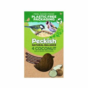 Peckish Natural Balance Coconut Wild Bird Feeders (Pack of 4)
