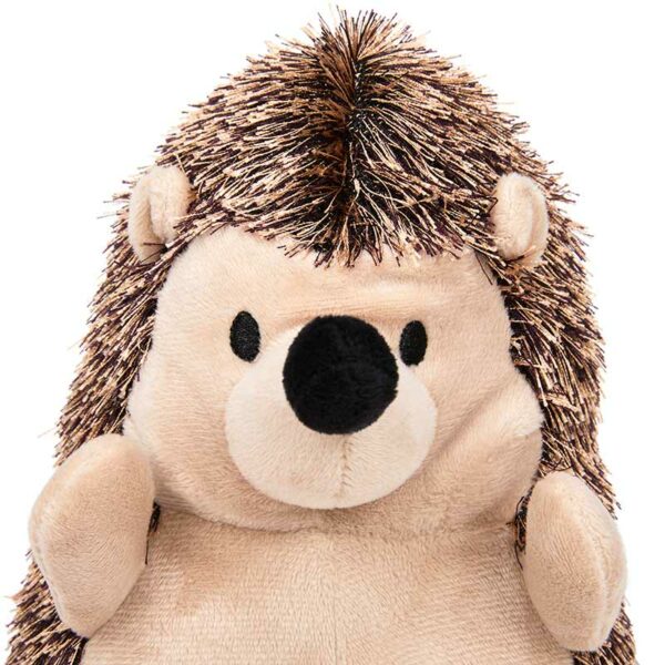 Petface Heston Hedgehog Plush Dog Toy close up of face