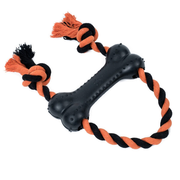 Petface Seriously Strong Rubber Bone Tugger Dog Toy side view