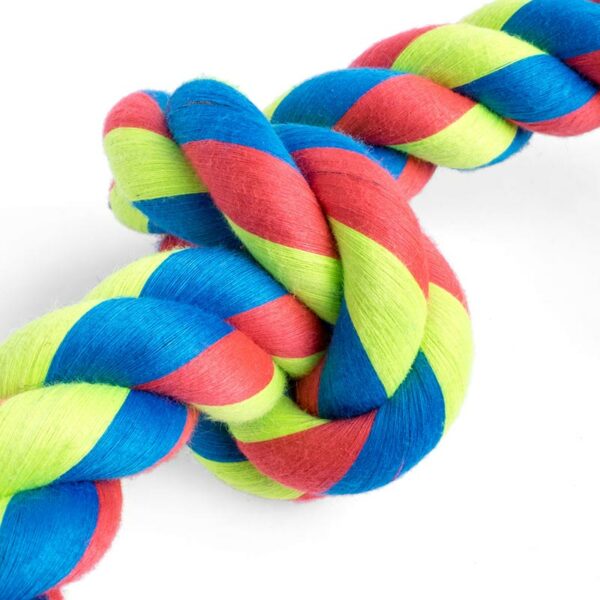 Petface Toyz Triple Knot Rope Dog Toy Large close up of knot