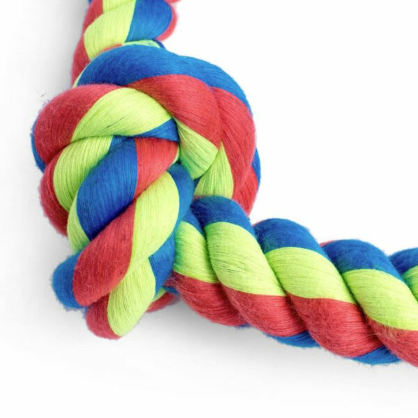 Petface Toyz Triple Knot Rope Dog Toy Small close up of knot