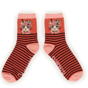 Floral Pussy in Specs Ankle Socks