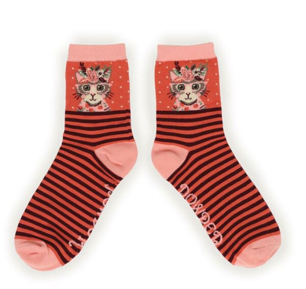 Floral Pussy in Specs Ankle Socks