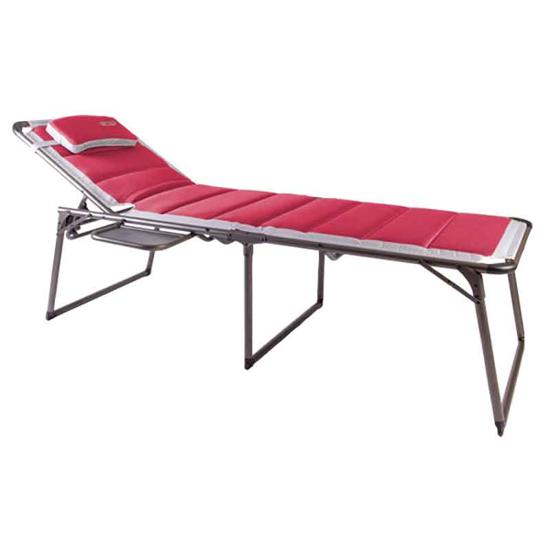 Quest Bordeaux Pro Lounge Bed with Table Garden Outdoors Camping Sunbathing 