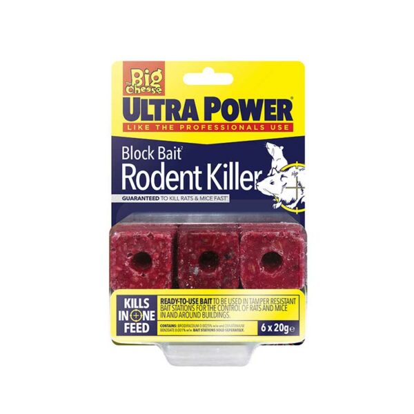 The Big Cheese Ultra Power Block Bait² Rodent Killer Refill Pack (Pack of Six)