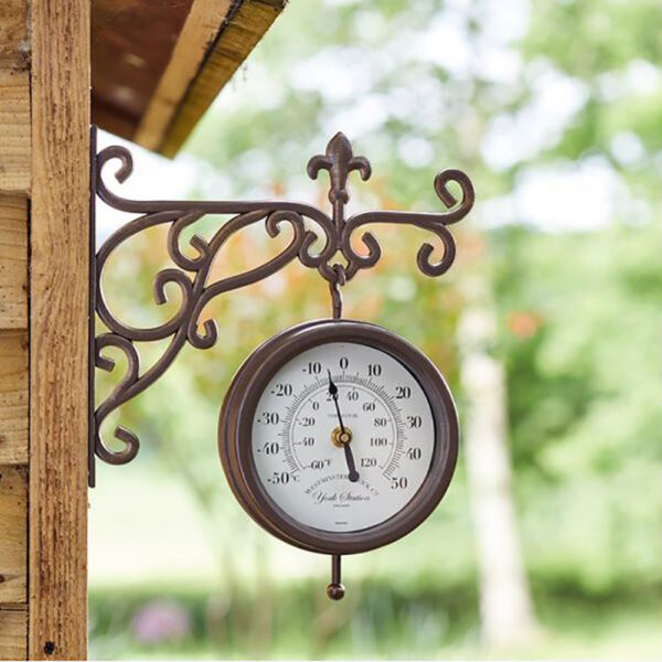 Smart Garden Outside In Double Sided York Station Clock & Thermometer Lifestyle 1