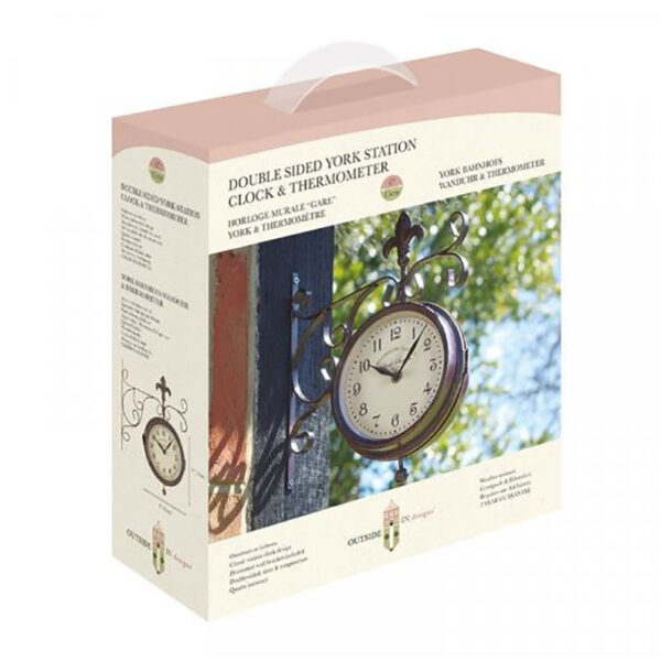 Smart Garden Outside In Double Sided York Station Clock & Thermometer Packaging