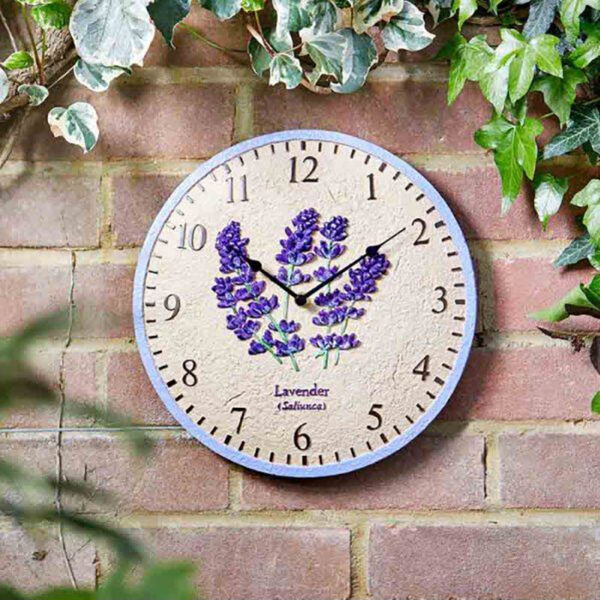 Smart Garden Outside In Lavender Wall Clock Lifestyle