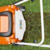 Stihl RLA 240 Cordless Lawn Scarifier in use
