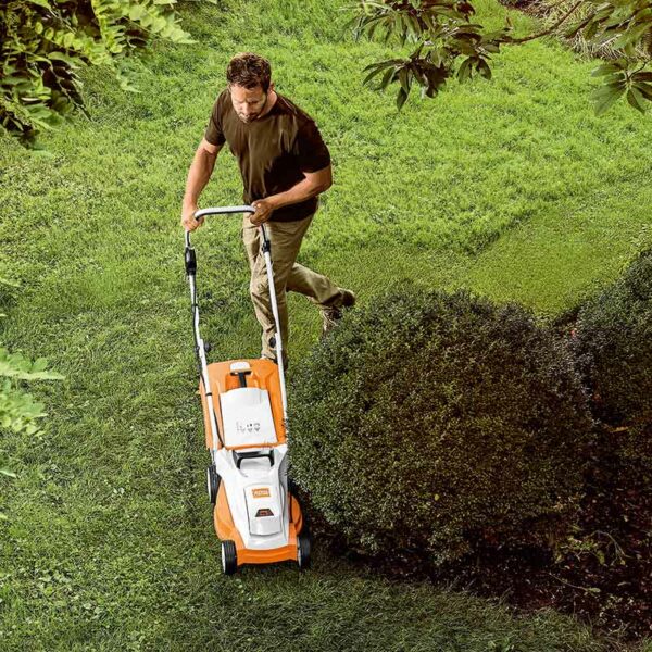 Stihl RMA 235 Cordless Lawn Mower in use