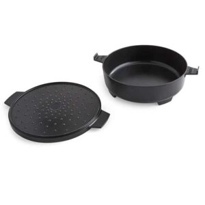 The Weber Dutch Oven Duo with a griddle lid