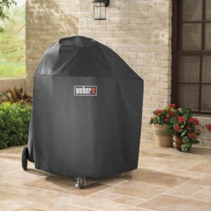 Weber Premium Barbecue Cover for Summit Charcoal BBQs in use