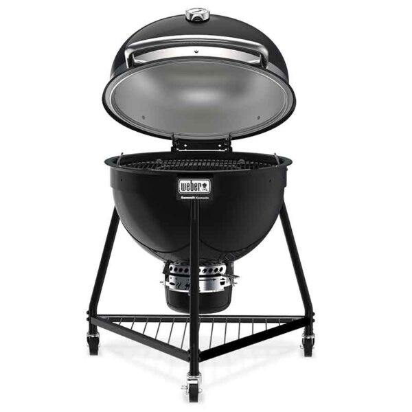 Weber Summit Kamado E6 Charcoal Grill Barbecue with lid open