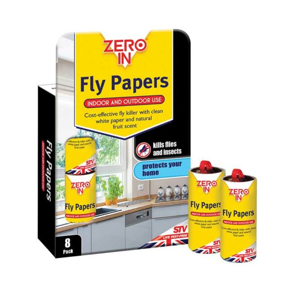 Zero In Fly Papers (Pack of Eight)