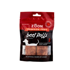 Zoon Rawhide Free 2 Beef Rolls packaging front