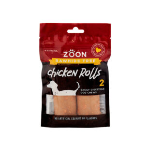 Zoon Rawhide Free 2 Chicken Rolls packaging front