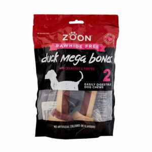 Zoon Rawhide Free 2 Duck, Cranberry & Pumpkin Mega Bones packaging front