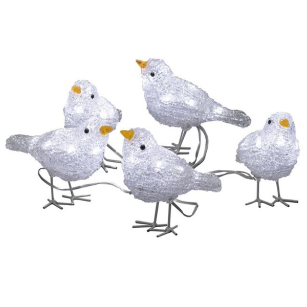 Konstsmide LED 5 Acrylic Baby Birds - studio image