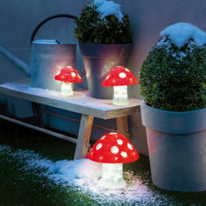 Lumineo LED Acrylic Mushrooms (Set of 3)