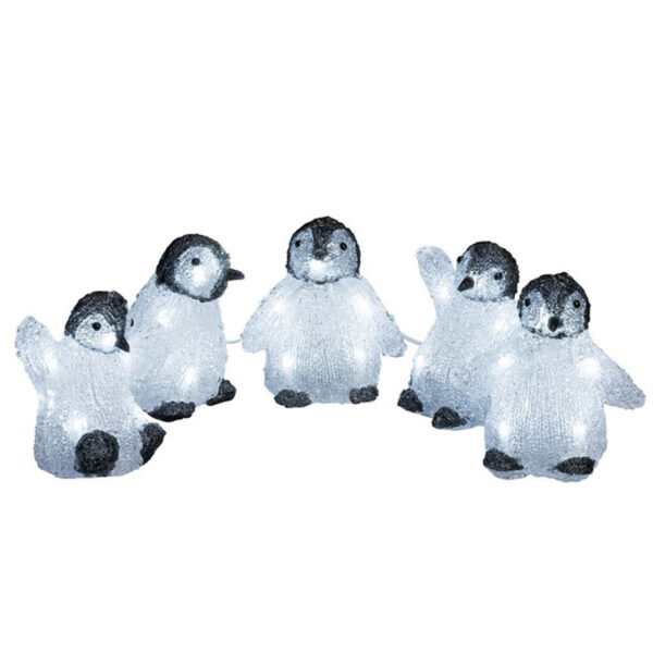 Konstsmide LED 5 Acrylic Baby Penguins - studio image