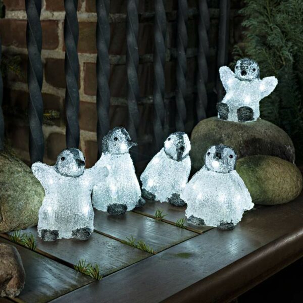Konstsmide LED 5 Acrylic Baby Penguins - lifestyle image