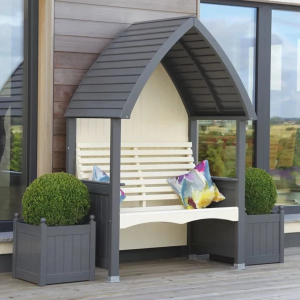 AFK Cottage Arbour in Charcoal & Cream