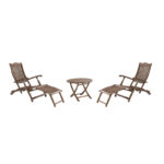Alexander Rose Sherwood Acacia Steamer Set for 2 with Occasional Table