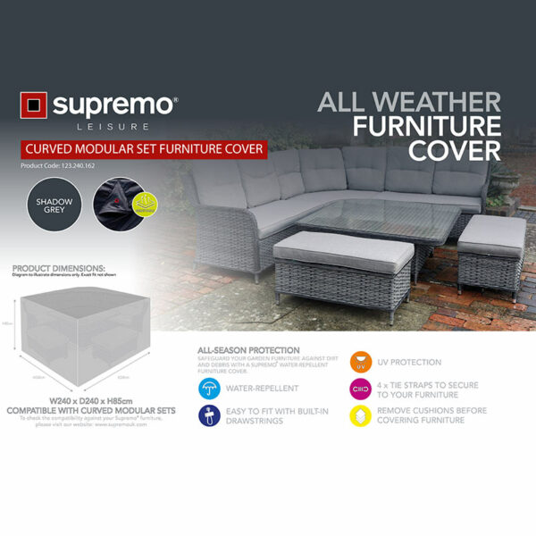 All Weather Furniture Cover for Supremo Leisure Curved Modular Furniture Set