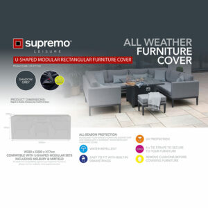 All Weather Furniture Cover for Supremo Leisure U Shaped Modular Rectangular Sofa Set