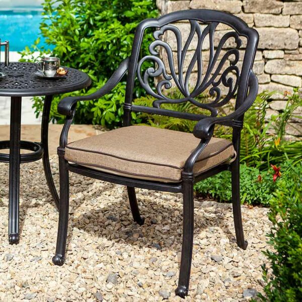 Hartman Amalfi Garden Bistro Set Chair in Bronze with Amber Cushion