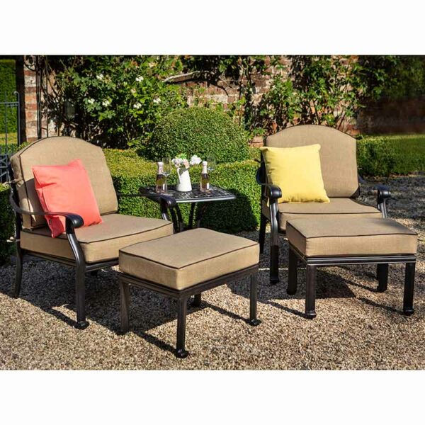 Hartman Amalfi Companion Set in Bronze with Amber Cushions and Footrests