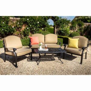 Hartman Amalfi Garden Set with 2-Seat Sofa, 2 Lounge Chairs and Rectangular Coffee Table