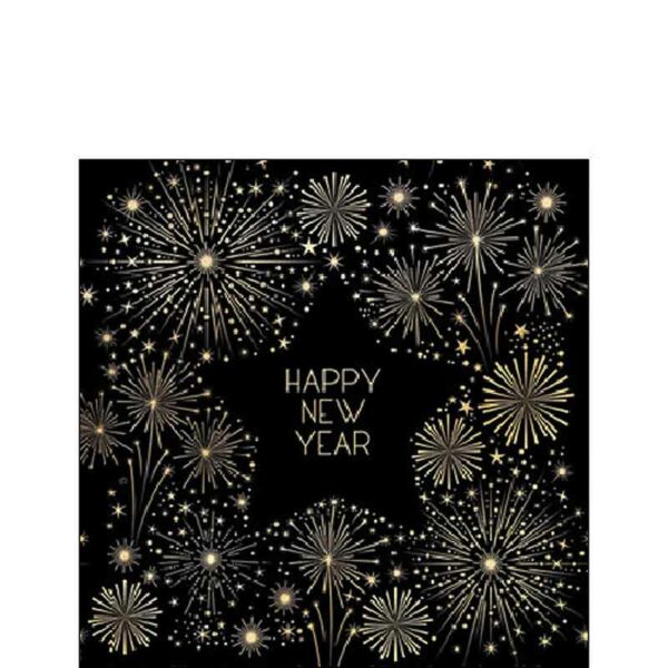 Ambiente Paper Cocktail Napkins - Golden New Year (Pack of 20)
