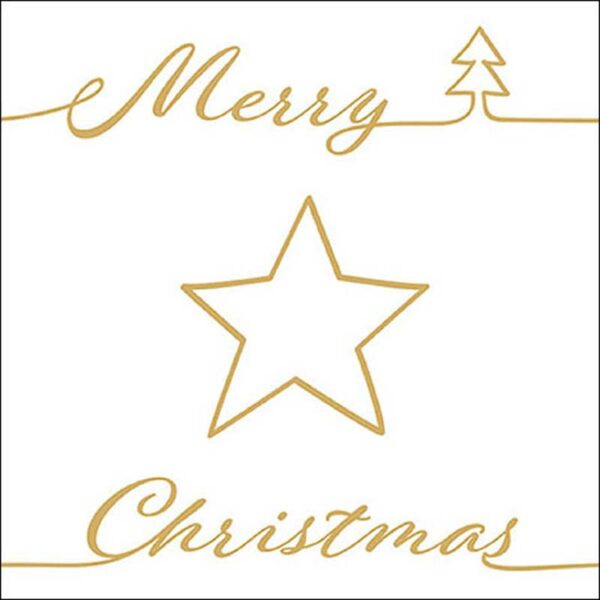 Ambiente Paper Napkins - Gold Christmas Star (Pack of 20)