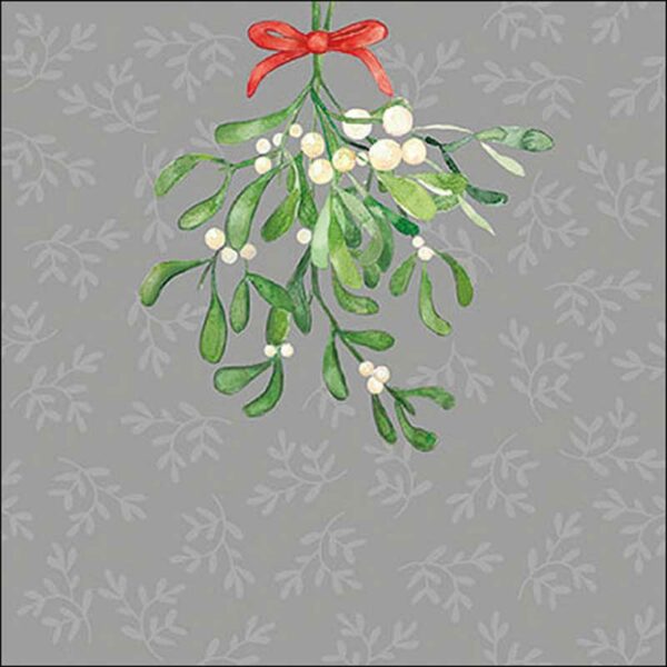 Ambiente Paper Napkins - Grey Hanging Mistletoe (Pack of 20)