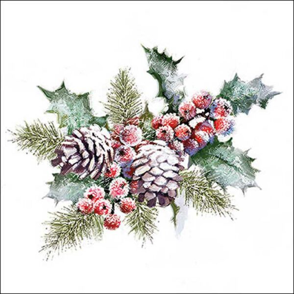 Ambiente Paper Napkins - Holly & Berries (Pack of 20)