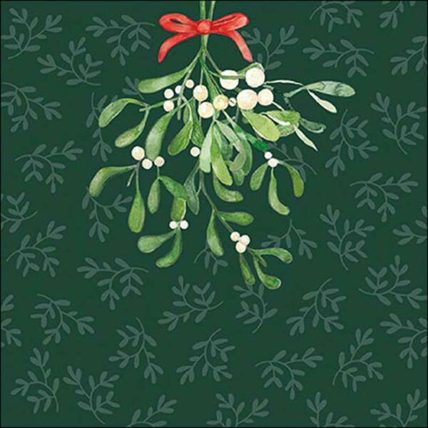 Ambiente Paper Napkins - Green Hanging Mistletoe (Pack of 20)