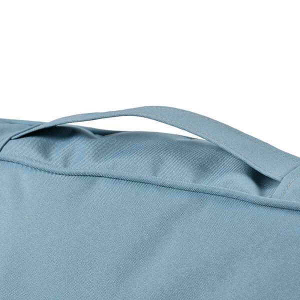 Close up of Extreme Lounging B-Pad, Plain Sea Blue showing carry handle