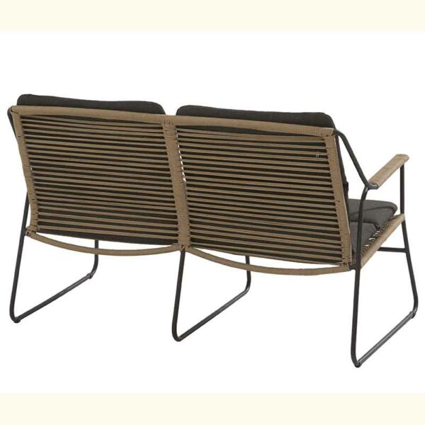 Back of 4 Seasons Outdoor Scandic 2 Seater Living Bench with cushions