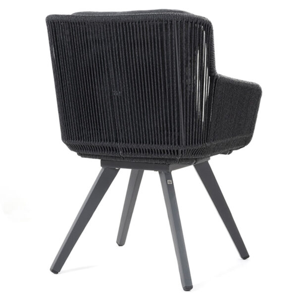 Back of a Flores dining chair in Anthracite