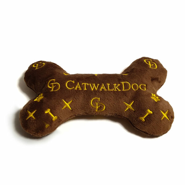 Back of CatwalkDog Chewy Louis Bone Plush Dog Toy