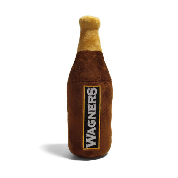 Back of CatwalkDog Wagners Irish Cider Bottle Plush Dog Toy