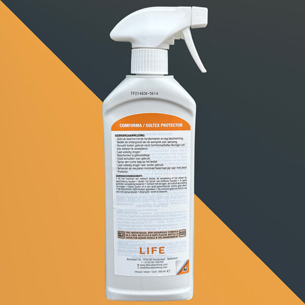 Back of LIFE Outdoor Living Comforma / Soltex Protector, 500ml
