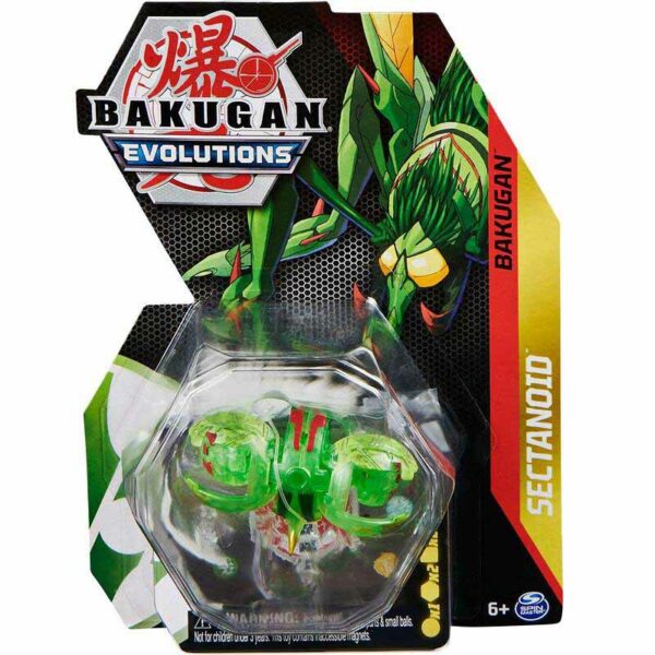 Bakugan Evolutions, Elemental Clear Sectanoid Collectible Action Figure and Trading Card, Ages 6+